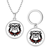 Stainless steel  sports team necklace keychain set  key chain