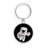 Stainless Steel Astronauts, aliens Cartoon pattern Painted Keychain key chain