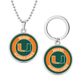 Stainless steel NCAA  sports team necklace keychain set  key chain