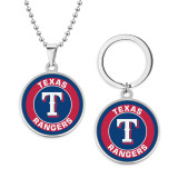 Stainless steel MLB sports team necklace keychain set  key chain