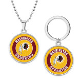 Stainless steel NFL sports team necklace keychain set   key chain