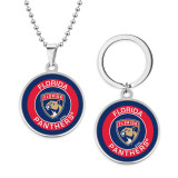 Stainless steel NHL sports team necklace keychain set  key chain