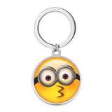Stainless Steel Cartoon expression  pattern Painted Keychain key chain