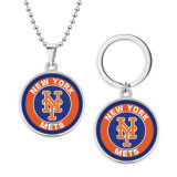 Stainless steel MLB sports team necklace keychain set  key chain