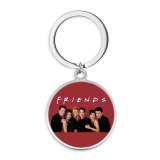 Stainless Steel friends  pattern Painted Keychain key chain