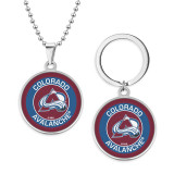 Stainless steel NHL sports team necklace keychain set  key chain
