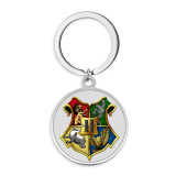 Stainless Steel  Cartoon Harry Potter  pattern Painted Keychain