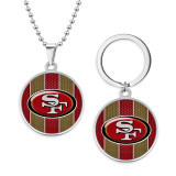 Stainless steel  sports team necklace keychain set  key chain