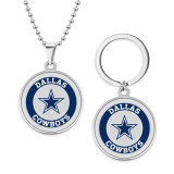 Stainless steel NFL sports team necklace keychain set   key chain