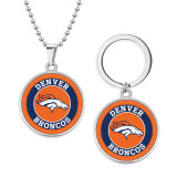 Stainless steel NFL sports team necklace keychain set   key chain