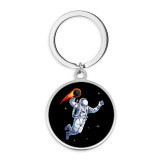 Stainless Steel Astronauts, aliens Cartoon pattern Painted Keychain key chain