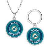 Stainless steel NFL sports team necklace keychain set   key chain