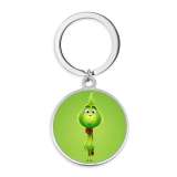 Stainless Steel Christmas  Cartoon pattern Painted Keychain key chain