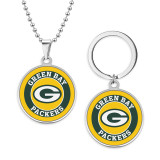 Stainless steel NFL sports team necklace keychain set   key chain