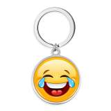 Stainless Steel Cartoon expression  pattern Painted Keychain key chain