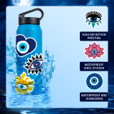 50 evil eye stickers, water cup creative PVC waterproof graffiti stickers
