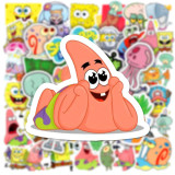 50 new anime sponge baby cute graffiti stickers for mobile phones, electric cars, water cups, computers, and ledger waterproof stickers