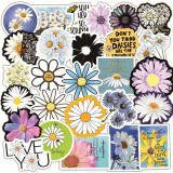 50 pieces of daisy graffiti stickers, water cups, luggage, handbags, skateboards, refrigerators, cars, waterproof stickers