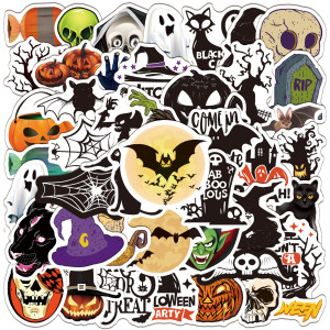 50 new Halloween horror decoration graffiti stickers, suitcase computer waterproof stickers