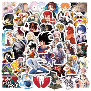 50 pieces of anime character collection graffiti stickers, suitcase water cup waterproof decorative stickers, classic anime stickers