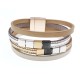 Cowhide multi-layer leather bracelet alloy accessories with diamond inlay bracelet