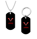 Stainless steel Team Sports Painted 46cm necklace Pendant set keychain