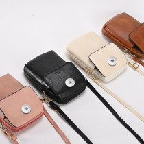 Women's mobile phone bag PU large capacity one shoulder crossbody bag suitable for 20mm Snaps button Jewelry whole sale