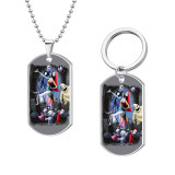 Stainless steel Halloween Ghost Bride Painted 46cm necklace Pendant set keychain