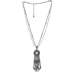 Fashion 80CM Hand Beaded long Tassel Necklace fit 20MM Snaps button jewelry wholesale