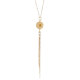 Golden alloy tassels necklace  Pendant fit  20MM Snaps button jewelry wholesale