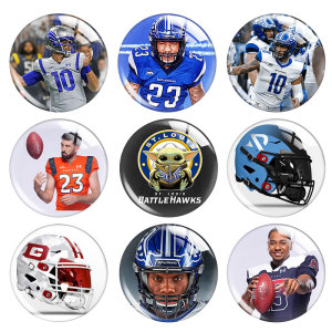 20MM Team Sports Print glass snap button charms