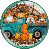 20MM Thanksgiving and Christmas Print glass snap button charms