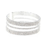 Diamond embedded steel wire elastic bracelet
