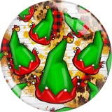 20MM Christmas Print glass snap button charms