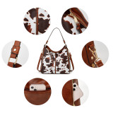 Vintage Leopard Pattern Multi Zipper Bag Tassel Accessories Diagonal Cross Tote Bag Generation
