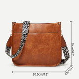 Fashionable Leopard Pattern Ribbon Oblique Cross Tote Bag High Capacity Bag