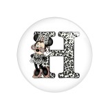 20MM 26 letter cartoon anime Print glass snap button charms