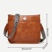 Fashionable Leopard Pattern Ribbon Oblique Cross Tote Bag High Capacity Bag fit 20MM Snaps button jewelry wholesale