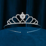Bride Crown Wedding Dress Headwear Rhinestone Princess Hair Band Crown fit 18MM Snaps button jewelry wholesale