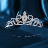 Bride Crown Wedding Dress Headwear Rhinestone Princess Hair Band Crown fit 18MM Snaps button jewelry wholesale