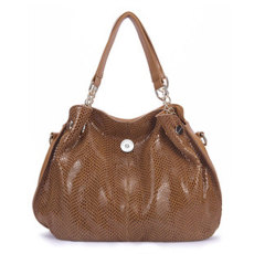 Large capacity leather snake pattern single shoulder handbag crossbody bag fit 20MM Snaps button jewelry wholesale