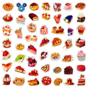 50 delicious cakes, desserts, graffiti stickers, luggage, motorcycle, laptop, waterproof stickers