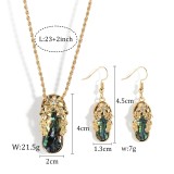 Natural Shell Slippers Copper Pendant Necklace Earring Set