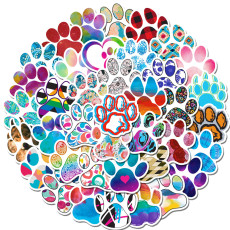 50 cute animal paw graffiti stickers for luggage, laptop, ledger, waterproof stickers