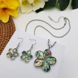 Natural Shell Flower Copper Earrings Necklace Set