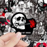 50 Black and Red Skeleton Love Inspirational Graffiti Stickers Skateboard Computer Water Cup Trolley Case Waterproof Stickers