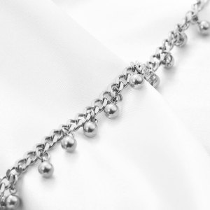 Stainless steel chain, steel ball splicing, tassel bracelet
