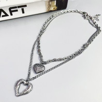 Stainless Steel Love Double Layer Necklace