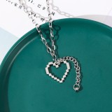 Stainless Steel Pixel Love Necklace Mosaic Love Pendant