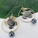 Island Style Multiple Natural Shell Earrings, Turtles, and Starfish Flowers